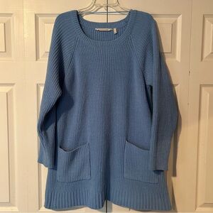 Soft Surroundings Blue Crew Neck Sweater